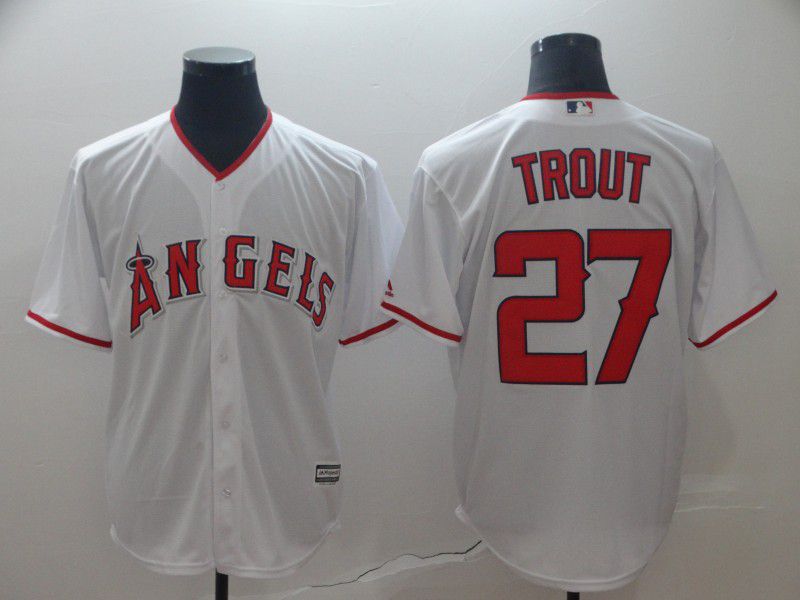 Men Los Angeles Angels #27 Trout White MLB Jerseys